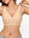 Seamless Wireless Soft Deep-V Design Comfort Bra