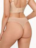 Seamless Durable Solid Soft Mid-Rise Thong Brief