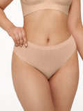 Seamless Durable Solid Soft Mid-Rise Thong Brief
