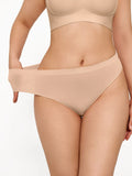 Seamless Durable Solid Soft Mid-Rise Thong Brief