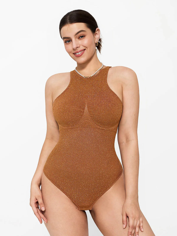 Shapewear Metallic Seamless Tummy-Control Durable Bodysuit