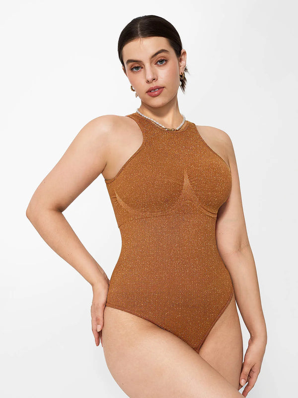Shapewear Metallic Seamless Tummy-Control Durable Bodysuit