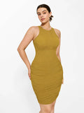 Shapewear Jewel Neckline Metallic Seamless Sculpting Dress