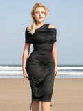 Popilush? Cooling Bodycon Summer Dress Set Bluetag Cooling Built-In Shapewear Tube Maxi Dress Or Shawl