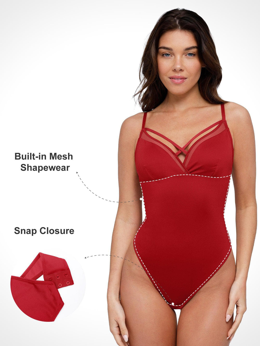 Popilush? Sheer Mesh Shapewear Cut-Out Bodysuit