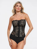 Popilush X Angela Shapewear Leopard Mesh Sculpting Detachable Strap Corset Top