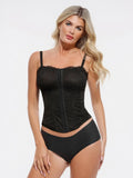 Popilush X Angela Shapewear Leopard Mesh Sculpting Detachable Strap Corset Top