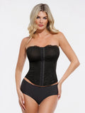 Popilush X Angela Shapewear Leopard Mesh Sculpting Detachable Strap Corset Top