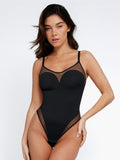 Popilush? Sexy Tops Body Shaper Tank Black / XS Sheer Mesh Shapewear Slip Thong Bodysuit