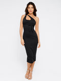 Popilush? Bodycon Summer Dress Low Back Built-In Shapewear Backless Halter Midi Dress