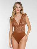 The Shapewear Bodysuit Sleeveless Lace V-Neck