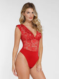 The Shapewear Bodysuit Sleeveless Lace V-Neck