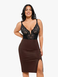 Built-In Shapewear Leather Skirt