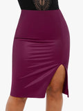 Built-In Shapewear Leather Skirt
