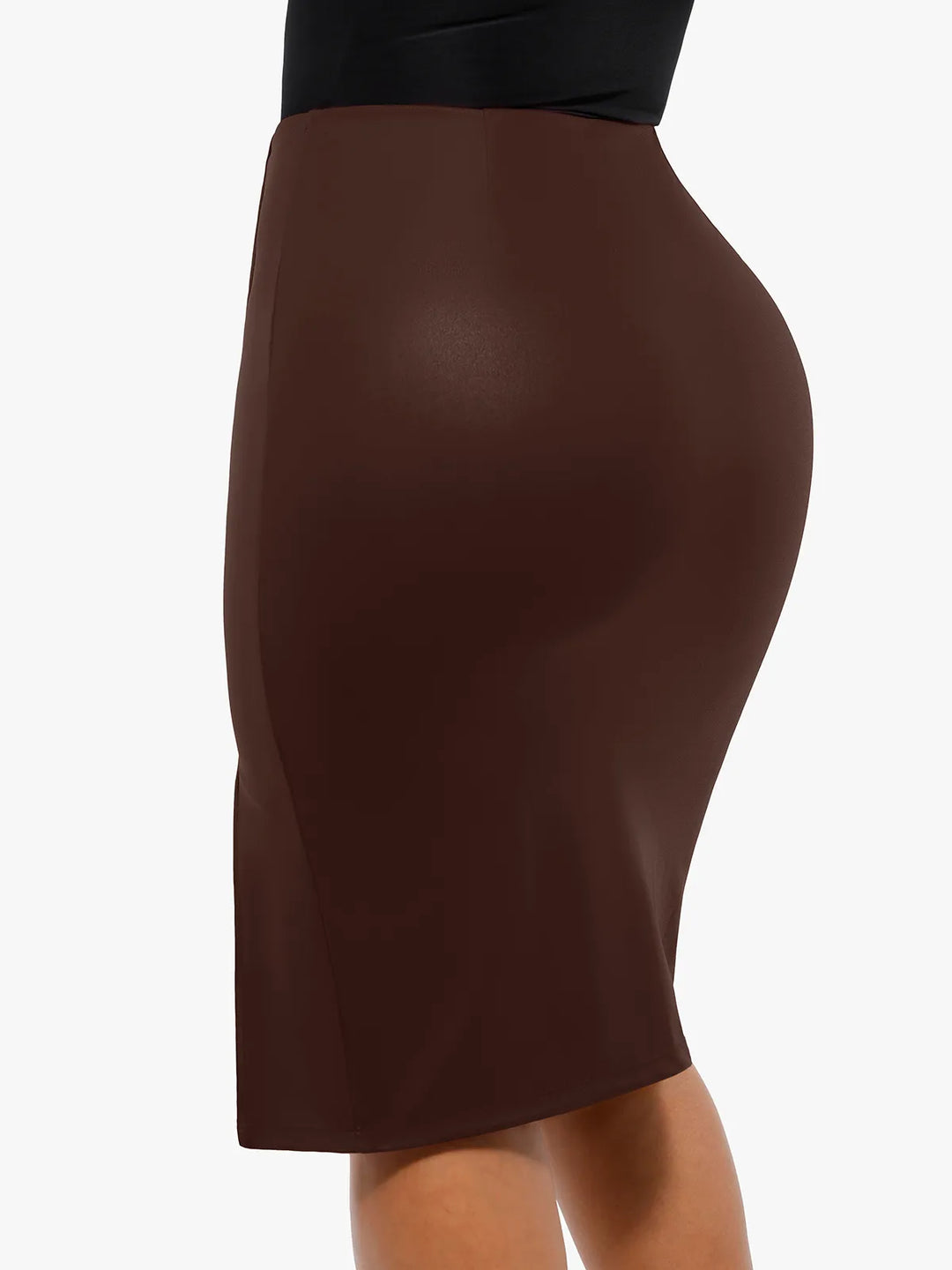 Built-In Shapewear Leather Skirt