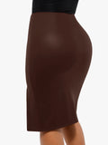 Built-In Shapewear Leather Skirt