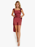 Shapewear Off Shoulder Shine Ruched Sculpting Maxi Dress