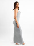 Built-In Shapewear One Shoulder Split Modal Maxi Dress
