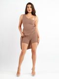 Built-In Shapewear One Shoulder Split Modal Maxi Dress