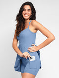 Popilush? Built-In Shapewear Pet Hair Resistant Crisscross Back Workout Dress