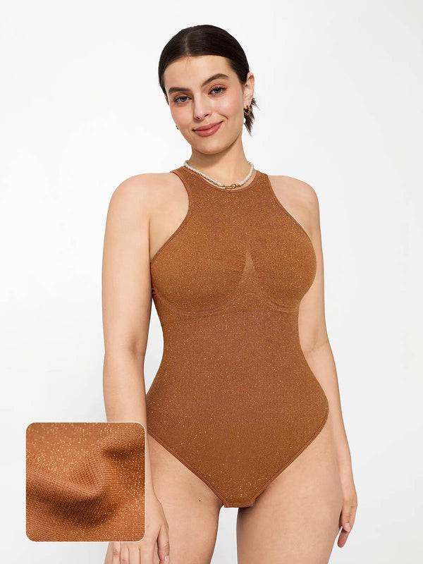 Shapewear Metallic Seamless Tummy-Control Durable Bodysuit
