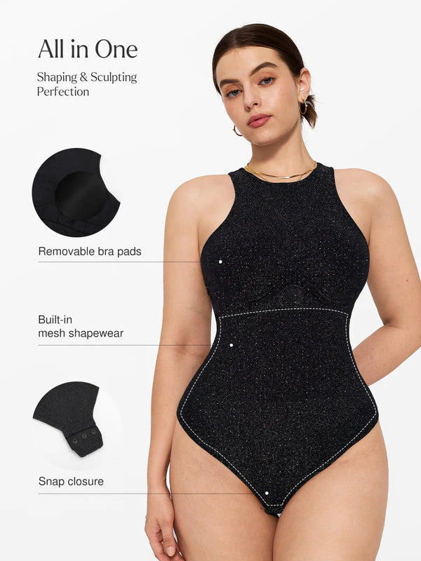 Shapewear Metallic Seamless Tummy-Control Durable Bodysuit
