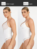 Shapewear Deep-V Neck  Alluring Plunge Lace Thong Bodysuit