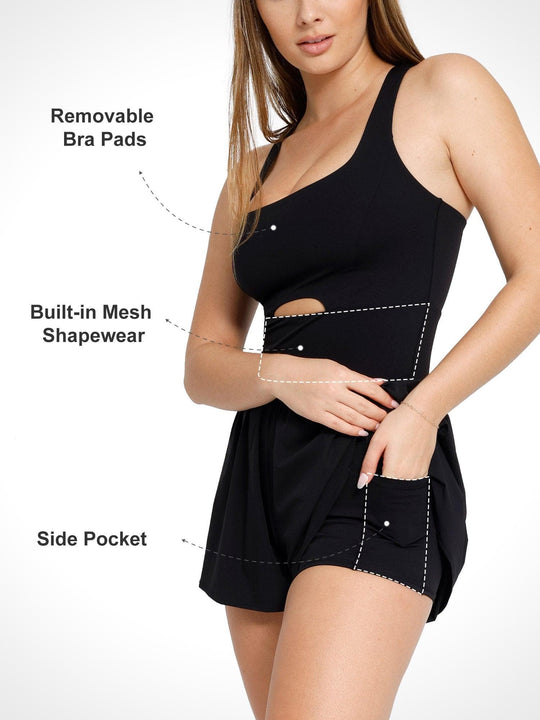 Popilush? YD230113 Pet Hair Resistant Workout Shapewear Bodysuit Shorts