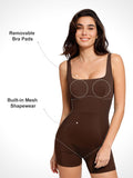 Popilush? Square Neck Patchwork Shapewear Romper