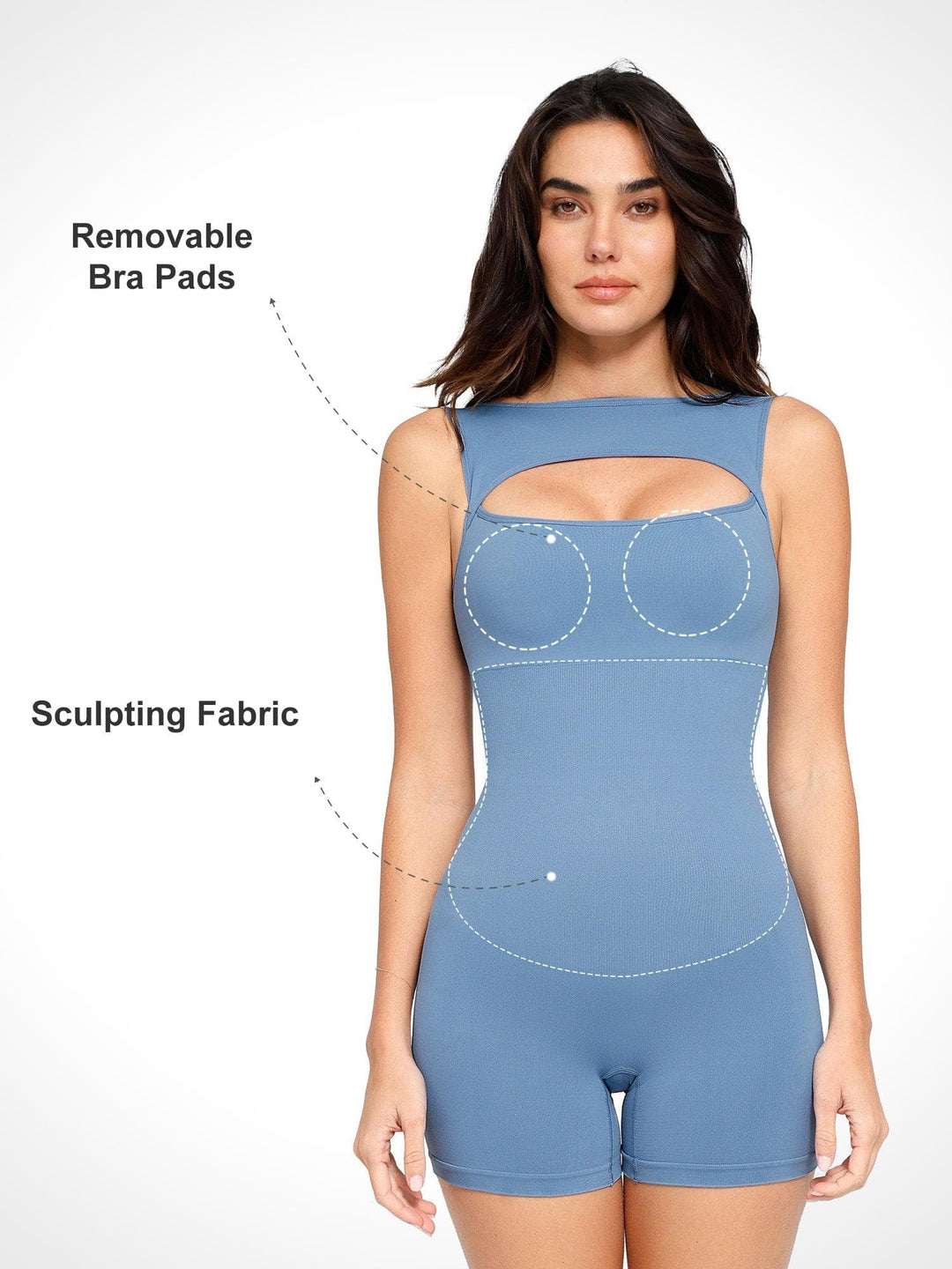Popilush? Seamless Tummy Control Cut-Out Romper