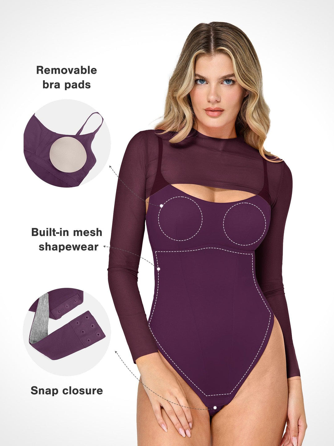 New arrivals The Shapewear Bodysuit Sheer Mesh Cutout Set