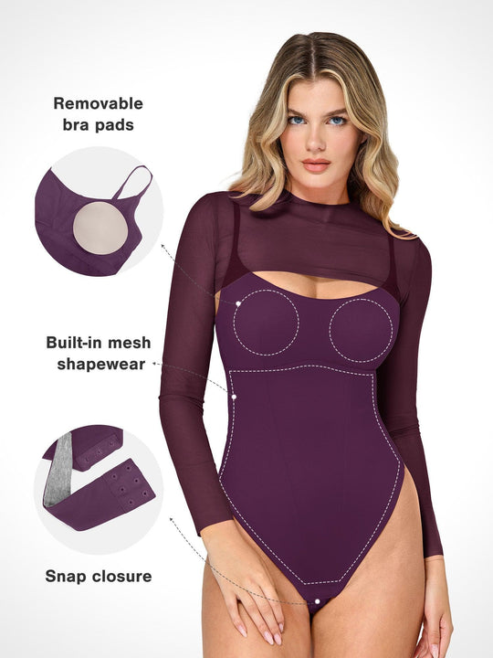 New arrivals The Shapewear Bodysuit Sheer Mesh Cutout Set