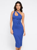 Popilush? Built-in Shapewear Backless Halter Midi Dress