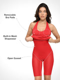 Popilush? Built-in Shapewear Backless Halter Midi Dress