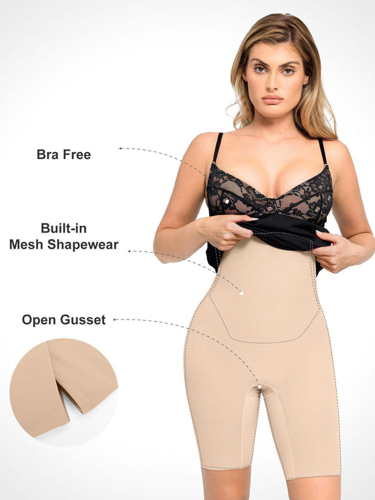Popilush? Work Business Bodycon Party Summer Dress Built-In Shapewear Corset Style Lace Midi Dress