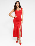 Popilush? Bodycon Party Summer Cocktail Gown Built-In Shapewear Off Shoulder Split Maxi Dress