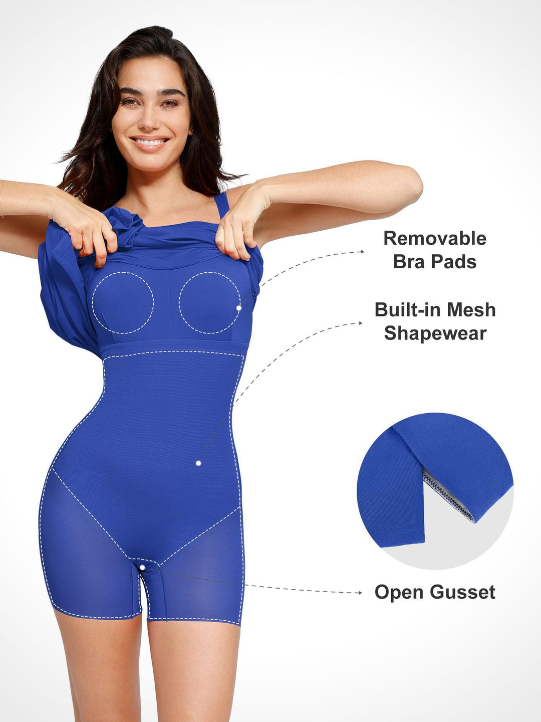 Popilush? Built-in Shapewear Ruched Slit Maxi Dress