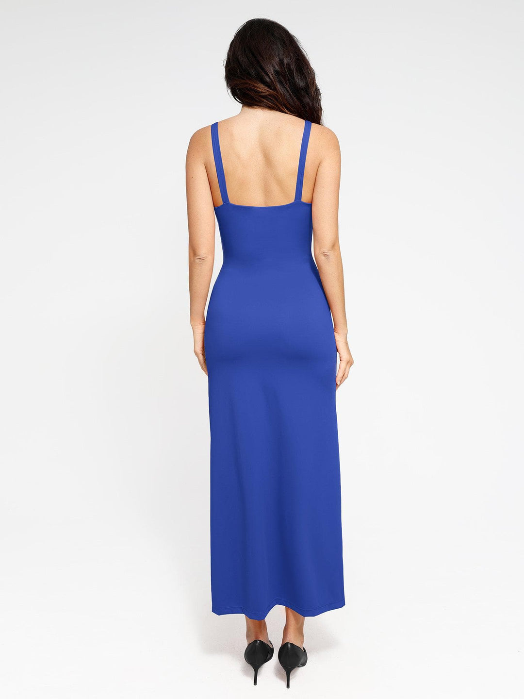 Popilush? Built-in Shapewear Ruched Slit Maxi Dress