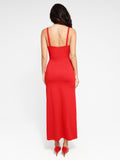 Popilush? Built-in Shapewear Ruched Slit Maxi Dress