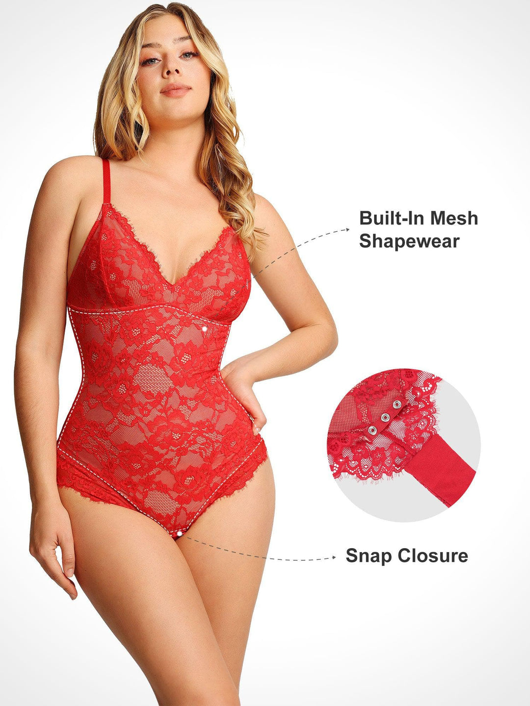 Lace Smooth Firm Control Thong Bodysuit