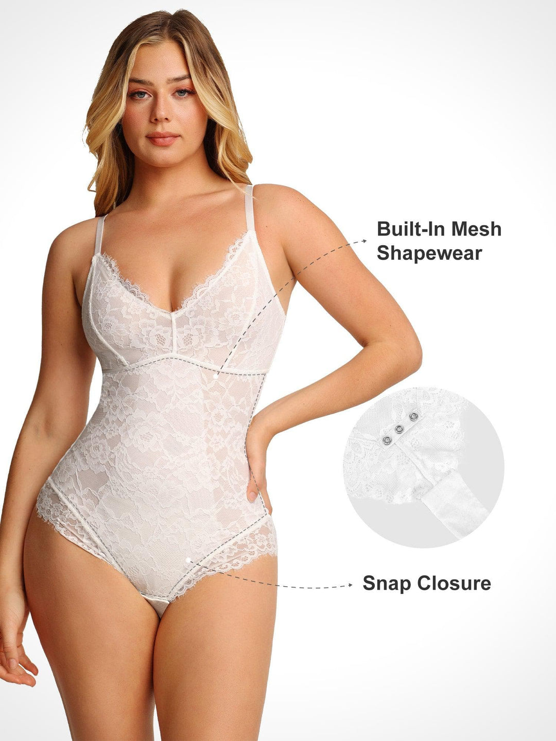 Lace Smooth Firm Control Thong Bodysuit