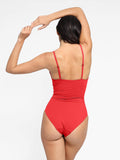 Popilush? Ruched V Neck One-Piece Shapewear Swimsuit