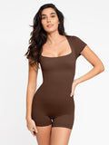 Popilush? Seamless Short-Sleeved T-Neck Sports Jumpsuit Short