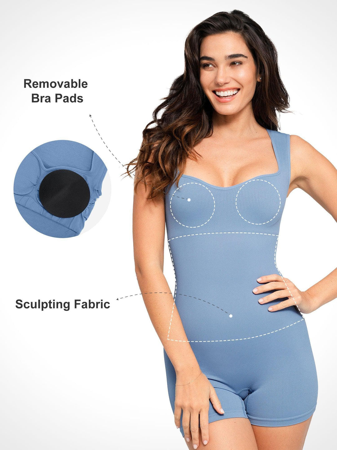 Popilush? Sweetheart Neck One Piece Shapewear Romper