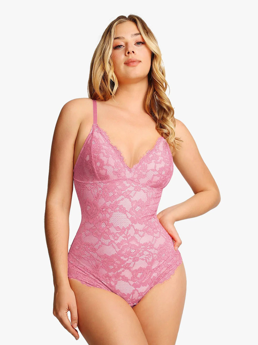 Lace Smooth Firm Control Thong Bodysuit