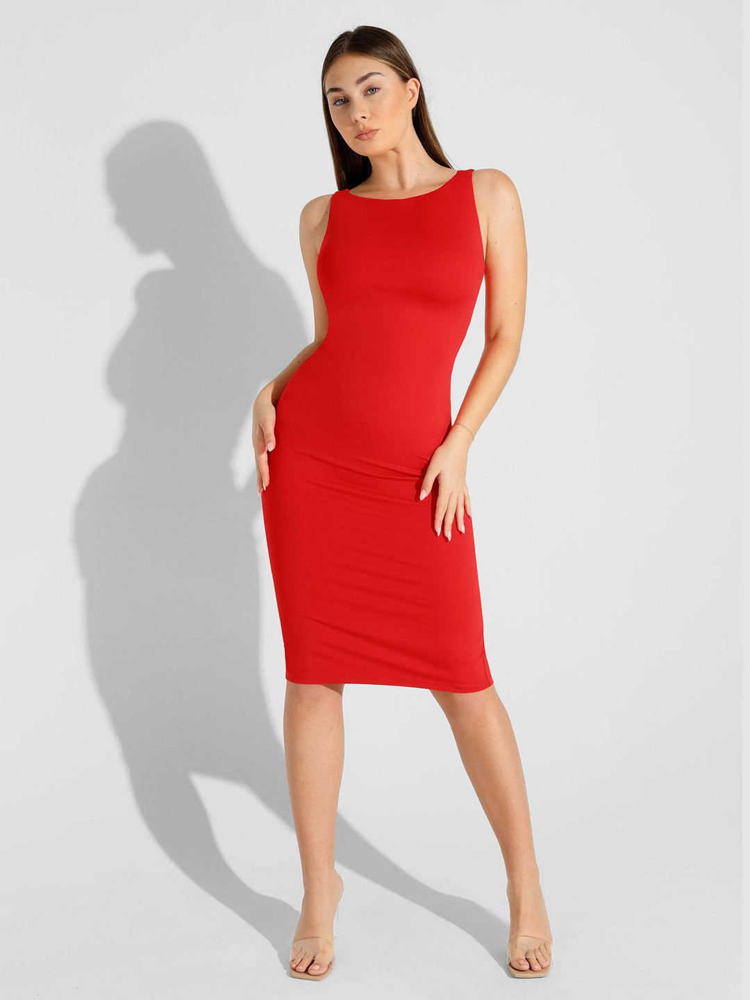 Popilush? Built-In Shapewear Hidden Zipper Sleeveless Dress