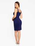 Popilush? Built-In Shapewear Sqaure Neck Sleeveless Dress