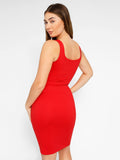 Popilush? Built-In Shapewear Sqaure Neck Sleeveless Dress
