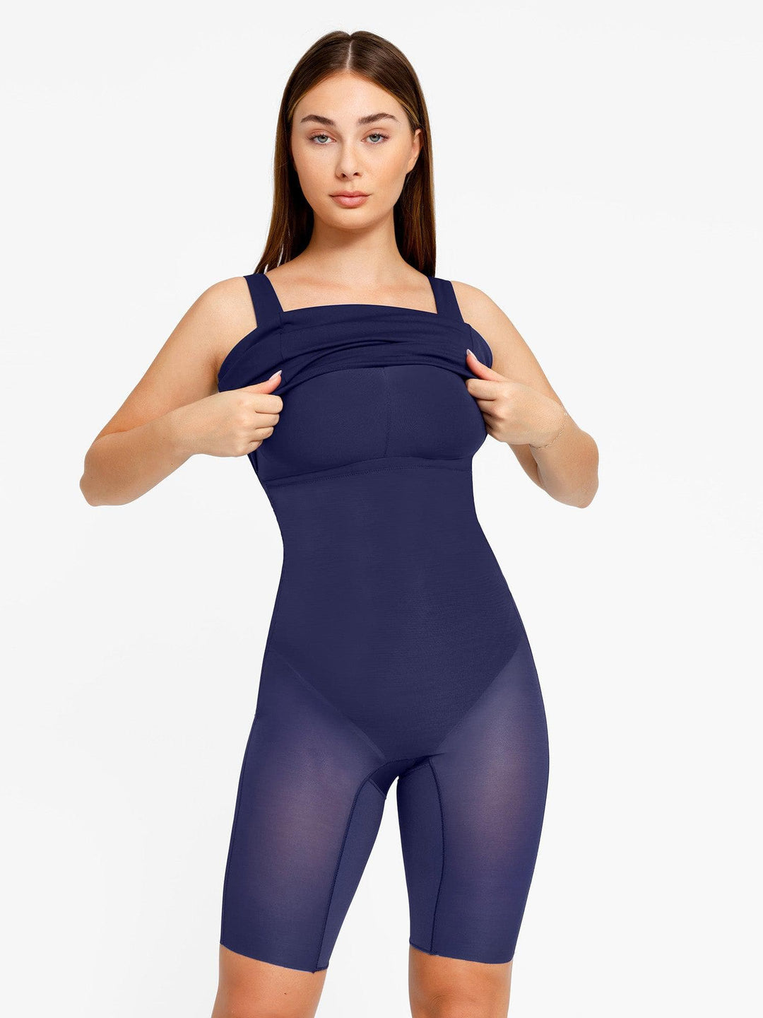 Popilush? Built-In Shapewear Sqaure Neck Sleeveless Dress
