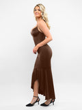 Popilush? Formal Bodycon Party Summer Dress Built-in Shapewear Corset Style Mermaid Hem Slip Maxi Dress